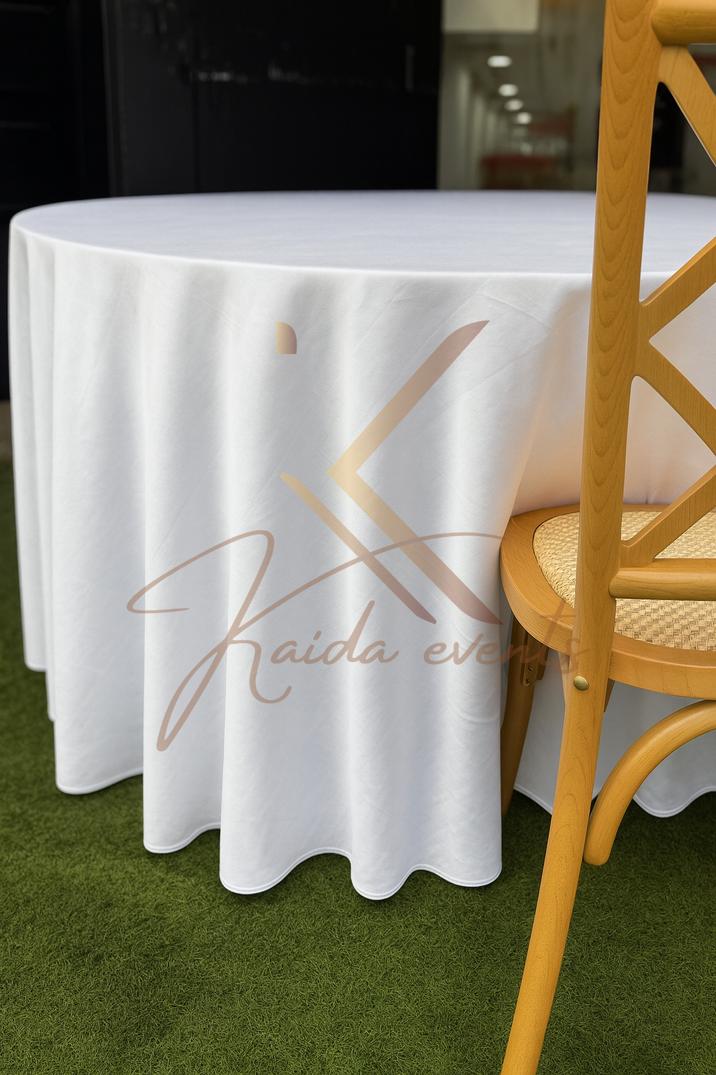 Nappe ronde blanche satinée