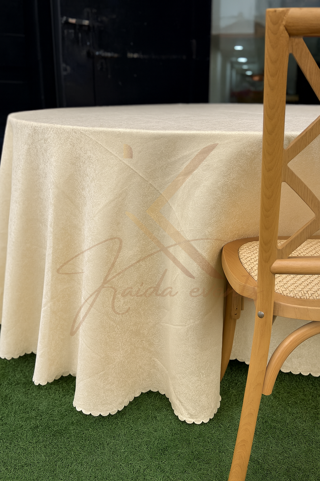 Nappe beige motif