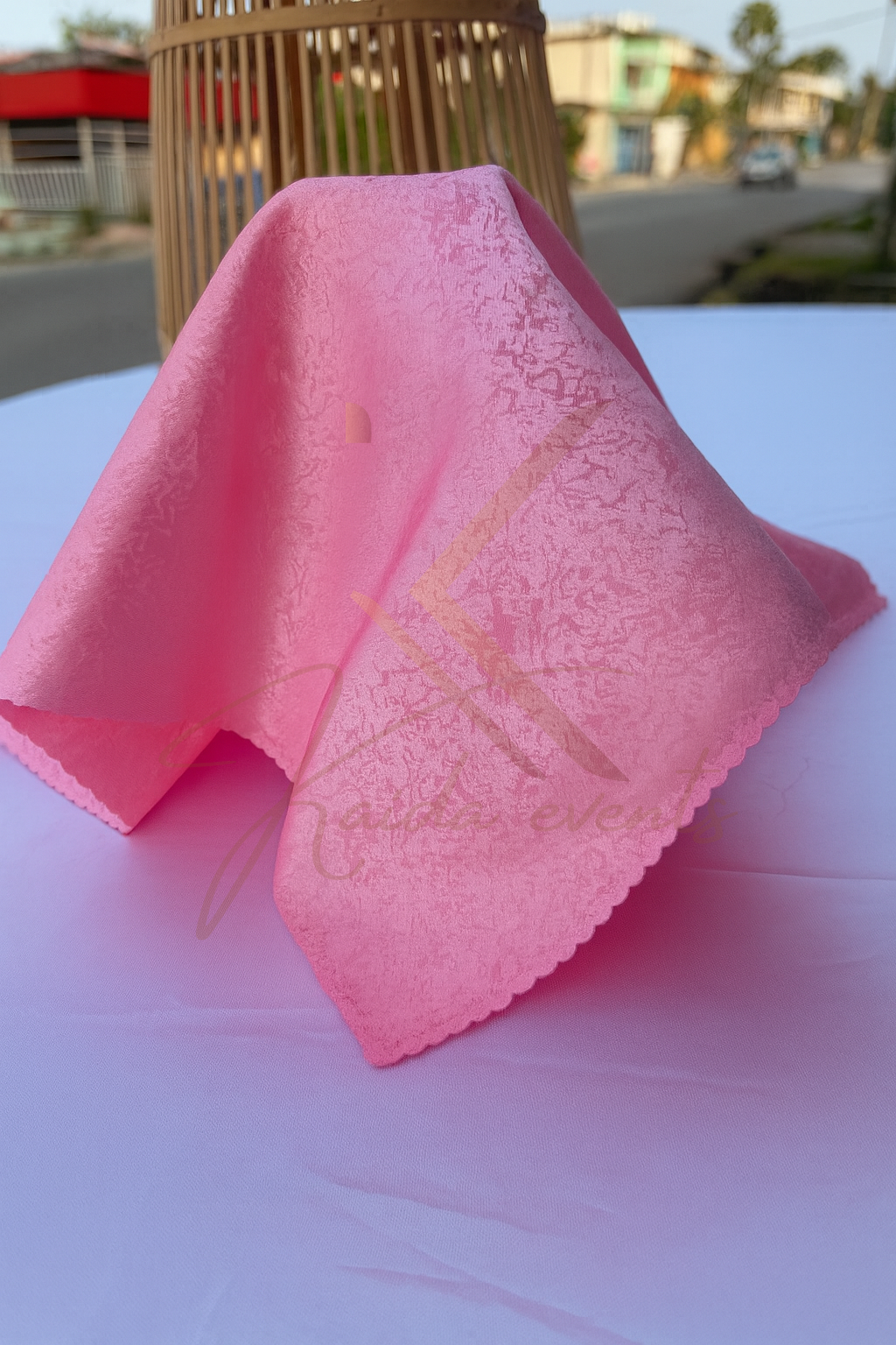 Serviette de table rose clair motif