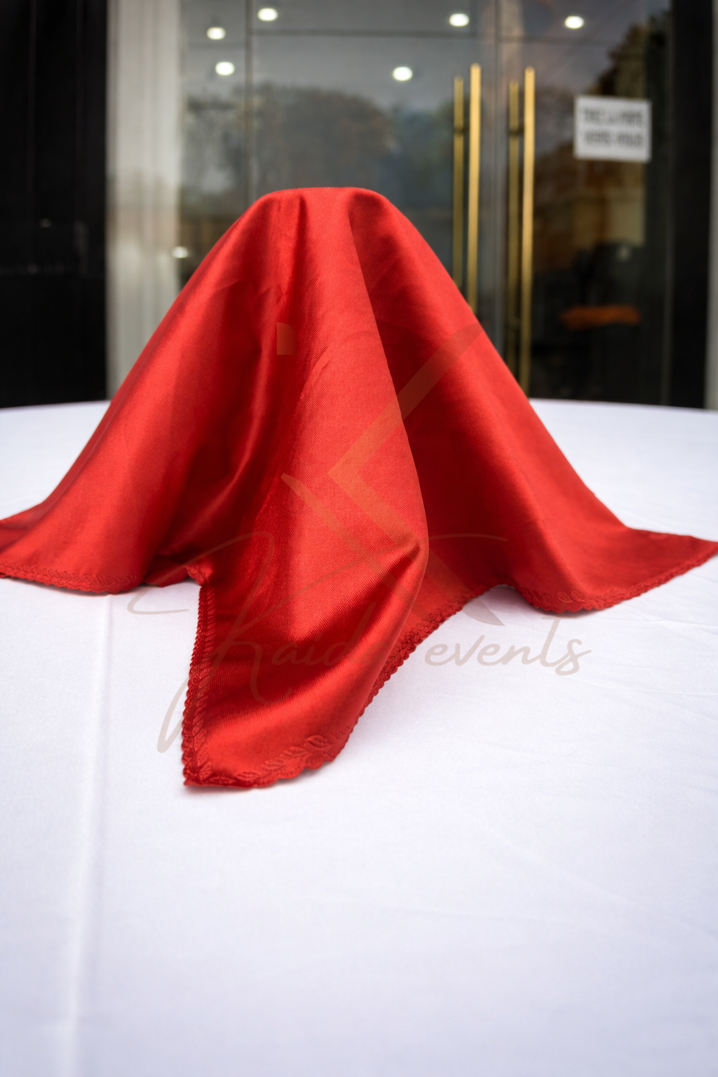 Serviette de table orange brule satine