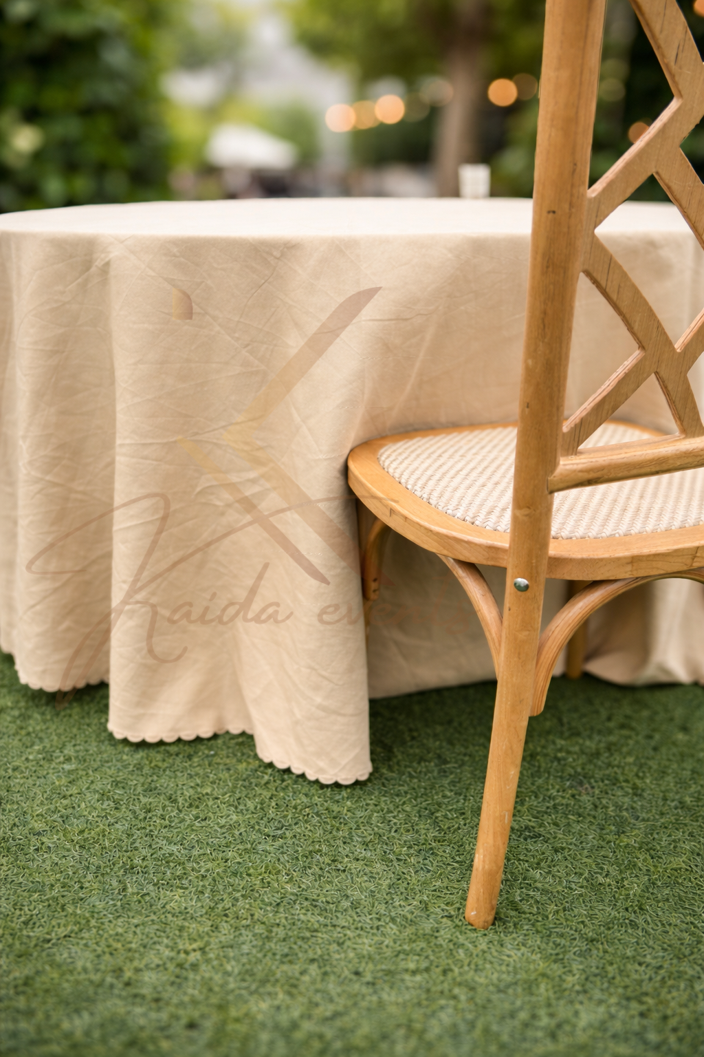 Nappe ronde cafe clair