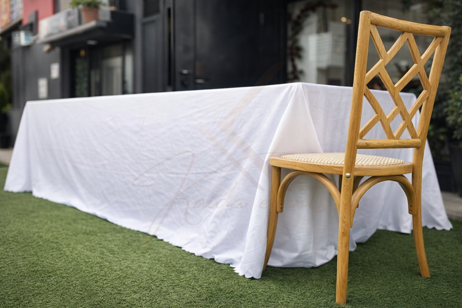 Nappe rectangle blanche satinée