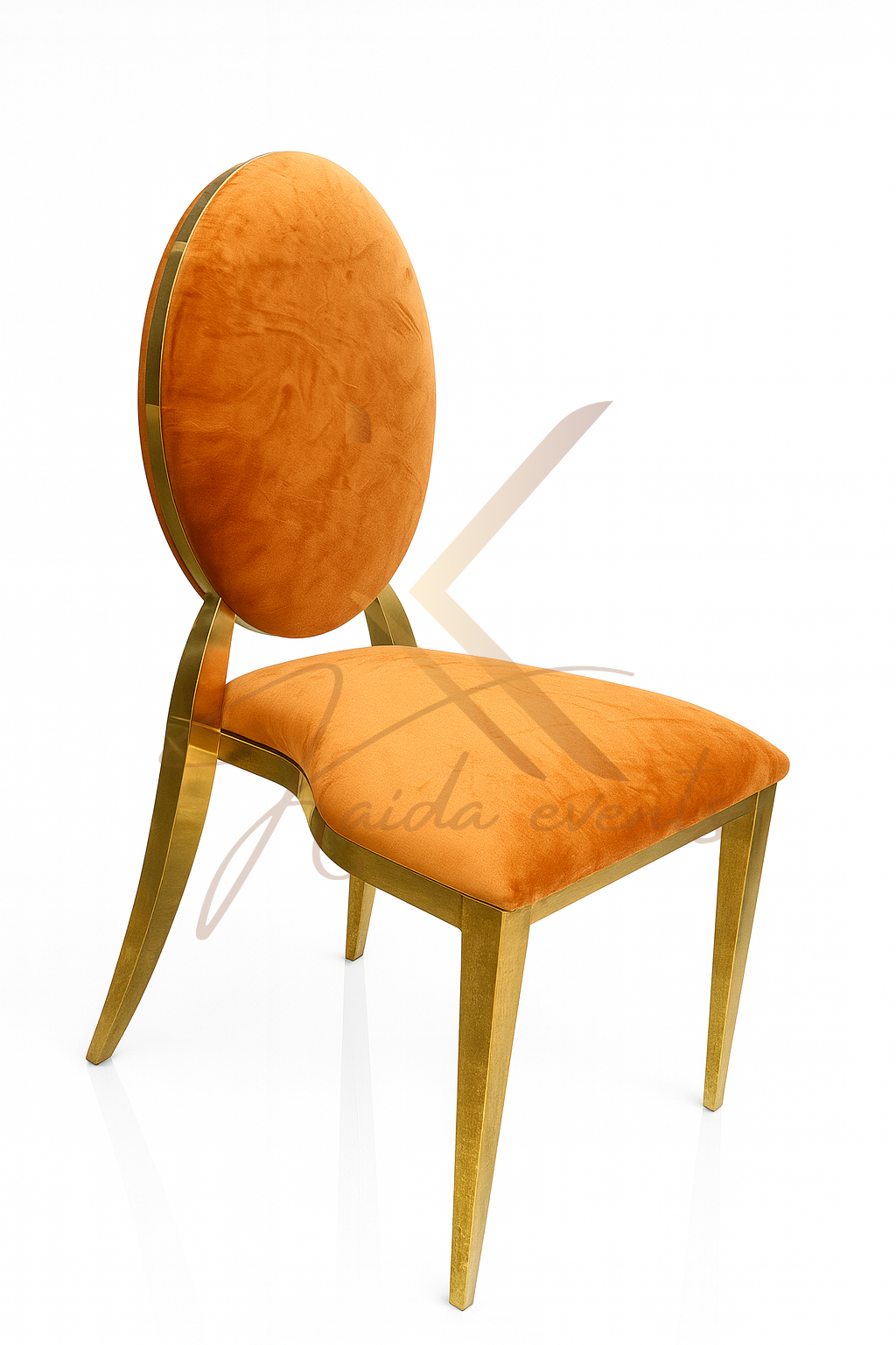 Chaise medaillon orange brûlé