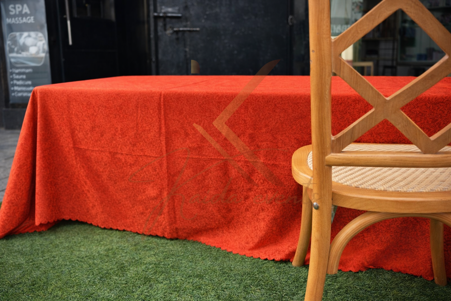 Nappe enfant orange brule