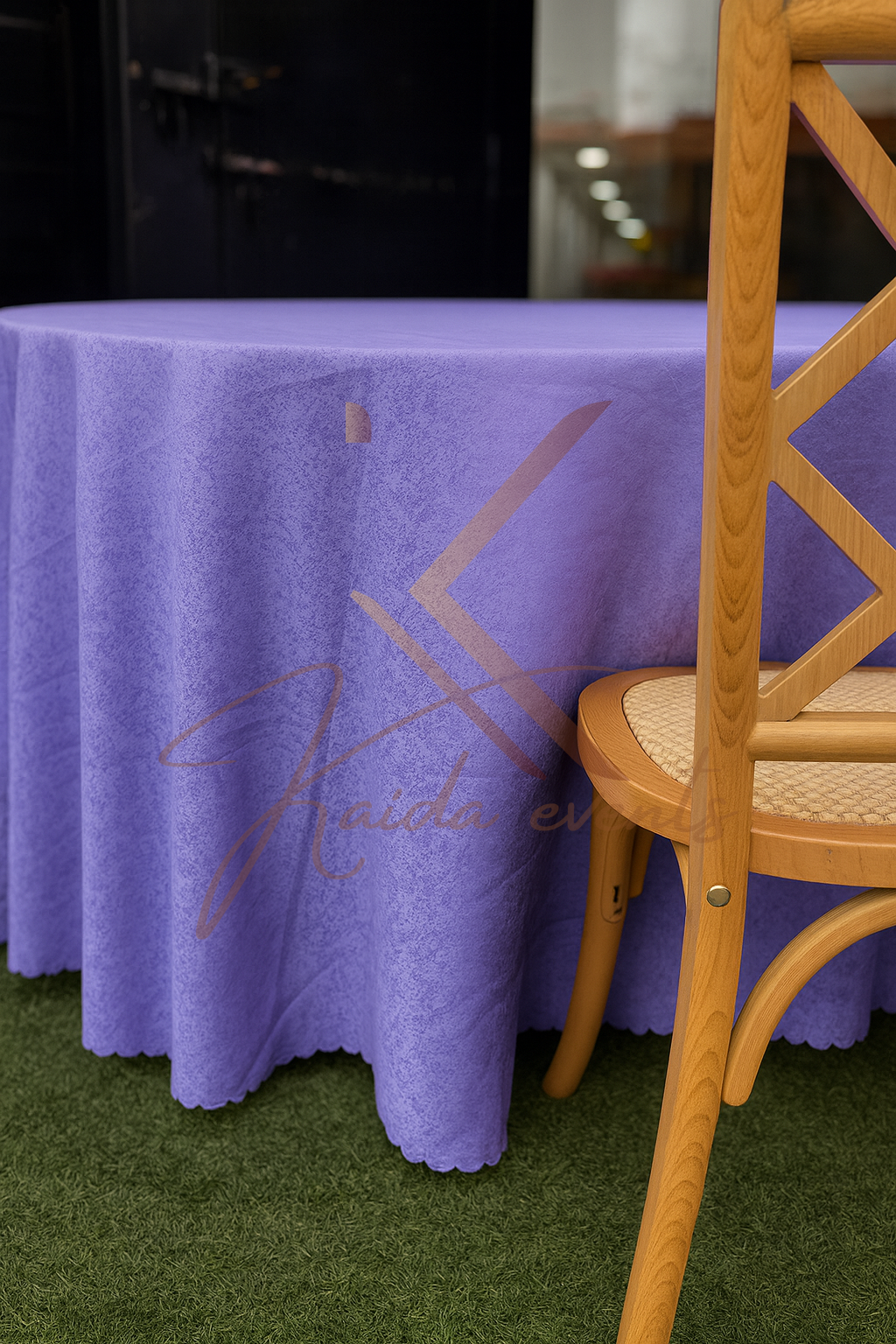 Nappe rond lilac motif