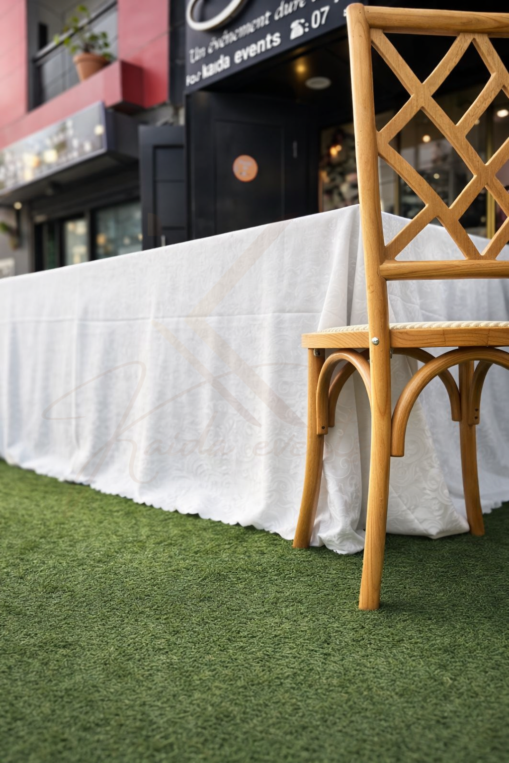 Nappe rectangle blanche a motif