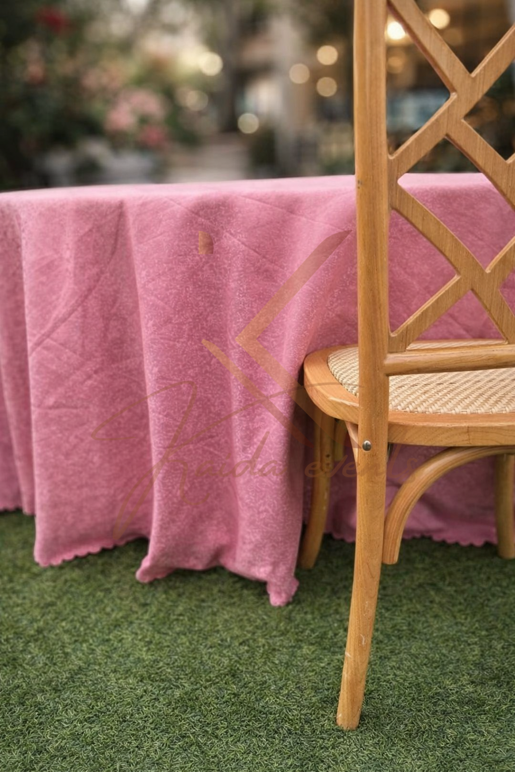 Nappe ronde vieux rose