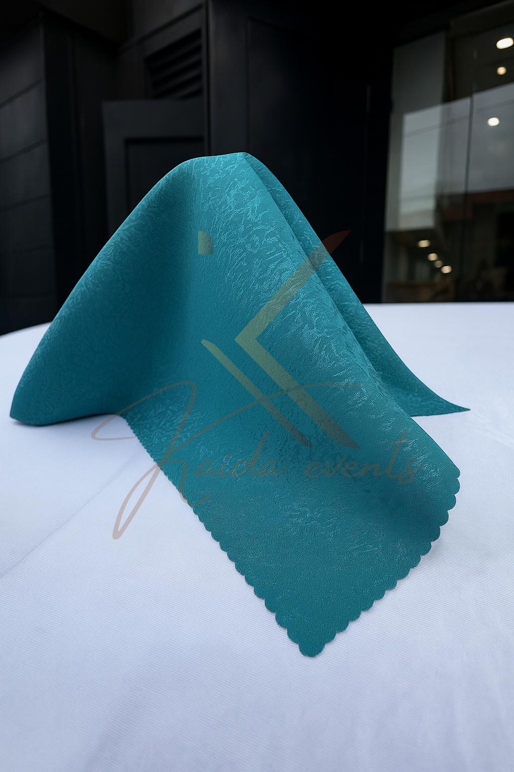 Serviette de table bleu motif