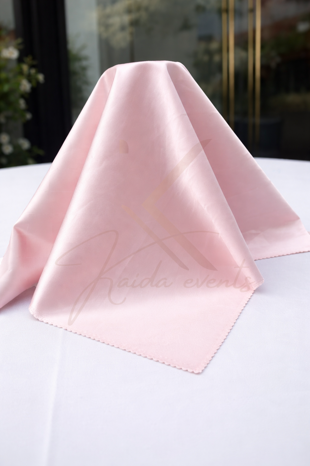 Serviette de table rose baby satine