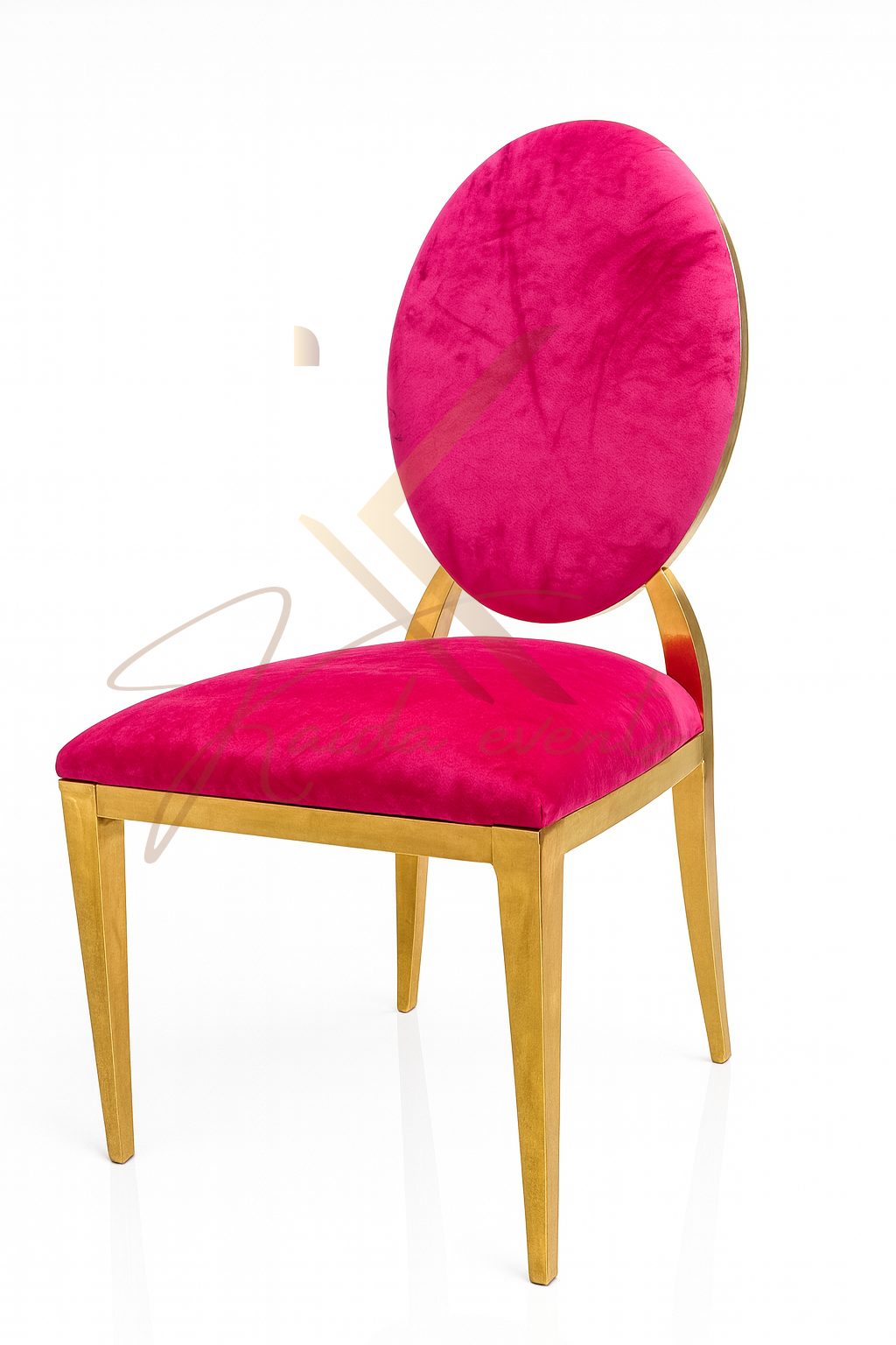 Chaise medaillon rose fuchsia