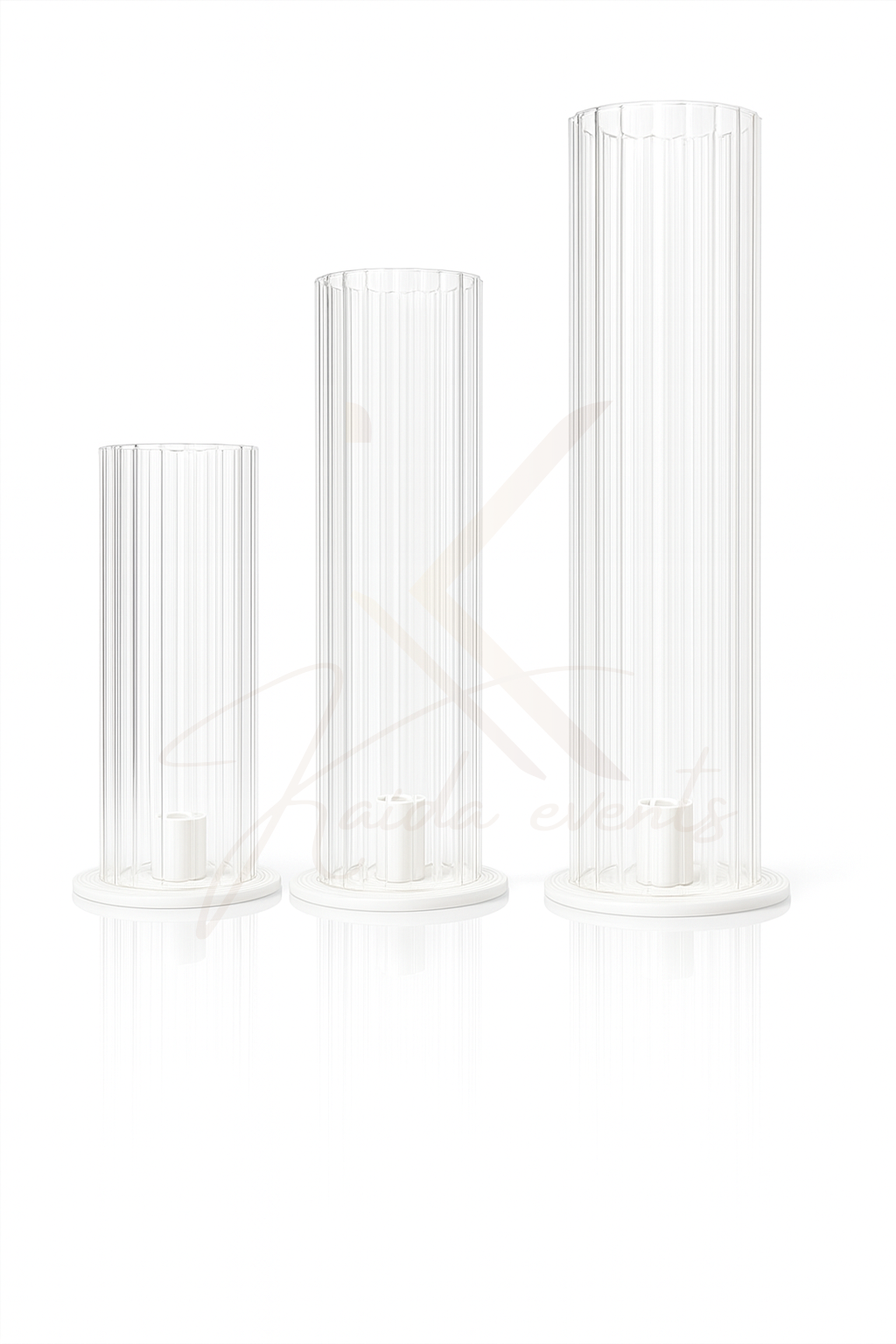 set de bougeoirs blanc