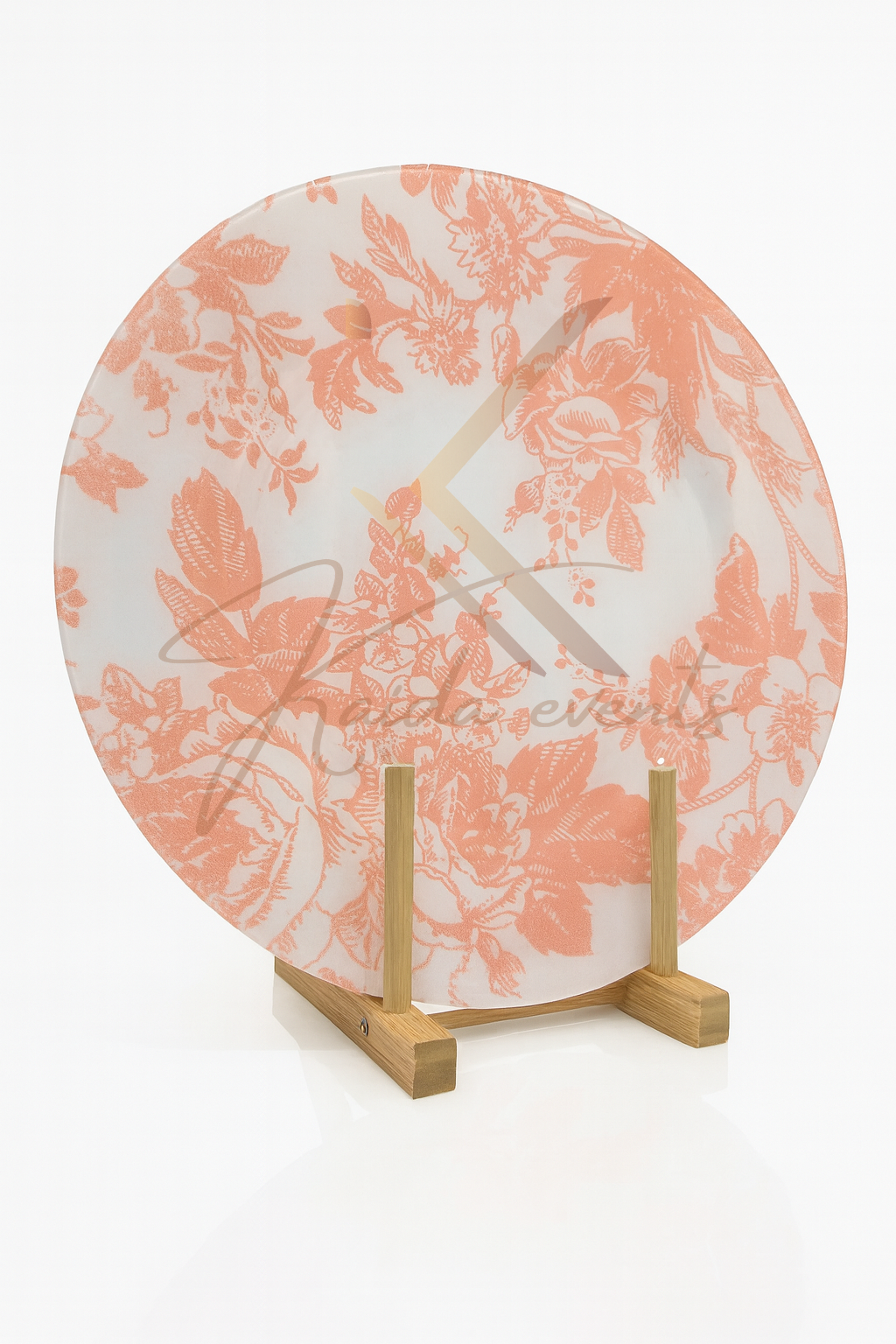 Assiette de presentation fleurie saumon