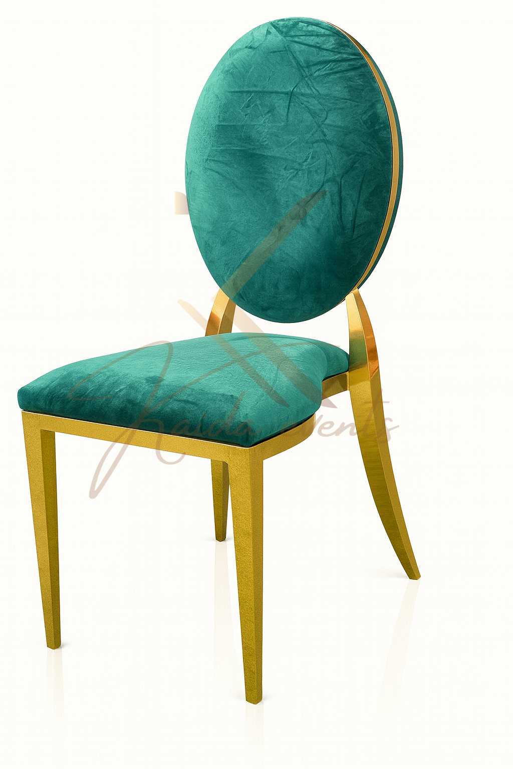 Chaise medaillon vert émeraude