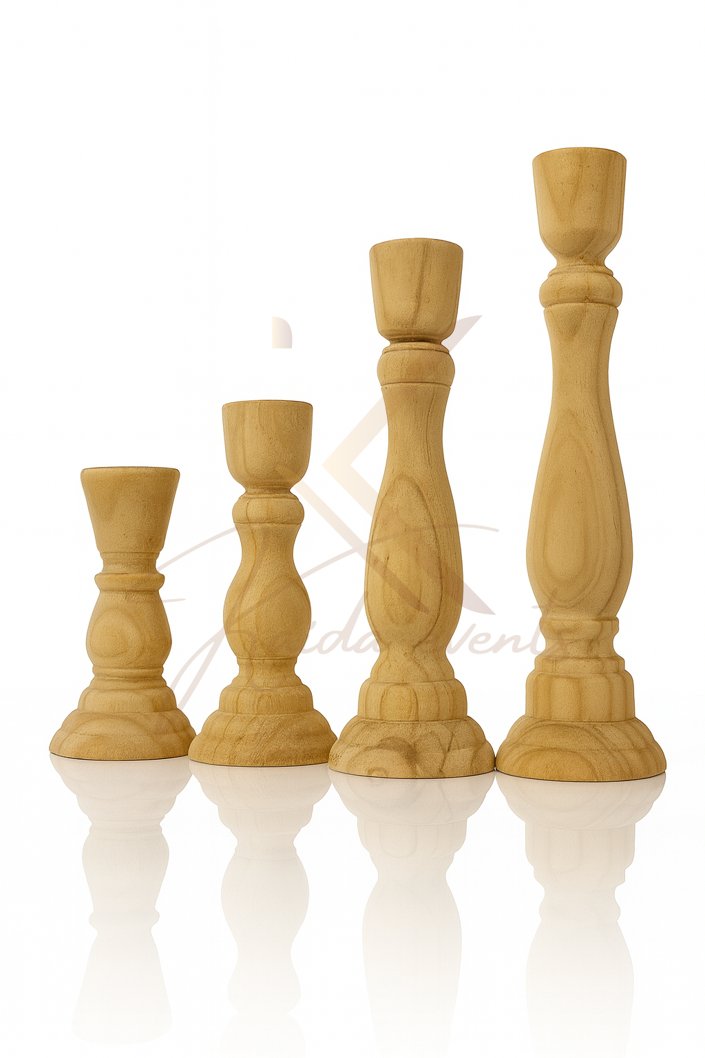 Set de bougeoirs en bois