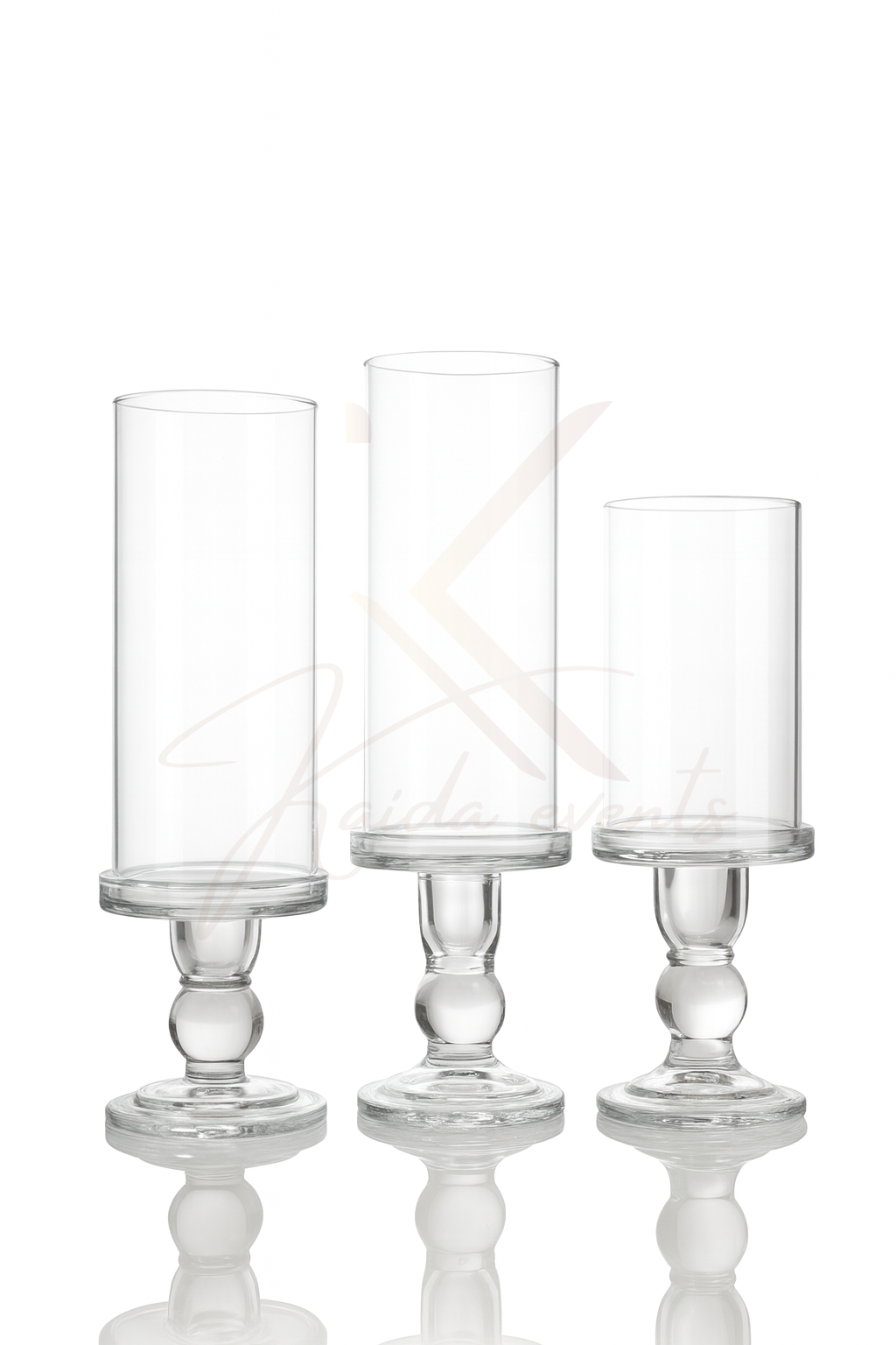 set de bougeoirs transparent